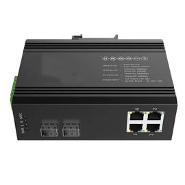 4RJ45 Small Industrial Fiber Ethernet Media Converter 10/100/1000 Mbps